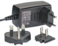 Steckernetzteil 24 V DC, 750 mA, mit US-, UK- und Eurostecker